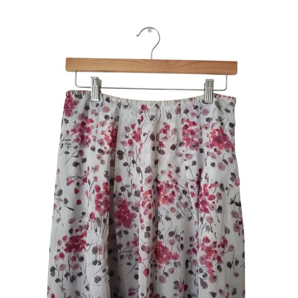 St John Sport Floral Print A-Line Midi Skirt Size 8 - Picture 2 of 8